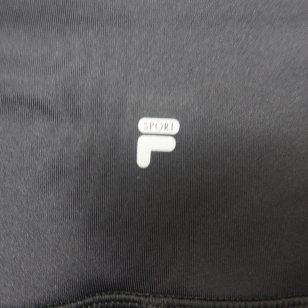 Fila Black Sport Leggings Ribbed Sides Extra Large - Picture 10 of 11